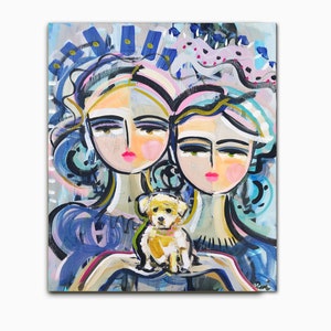 PRINT on Paper/Canvas, &quot;Sister, Puppy&quot;