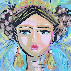 Warrior Girl Print on Paper or Canvas, &quot;Gabby&quot;