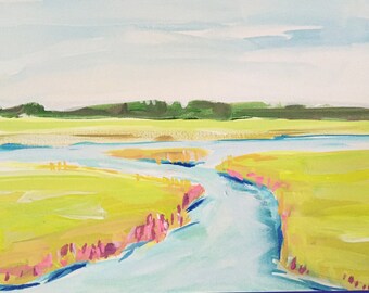 PRINT on Paper or Canvas, "Pale Marsh"