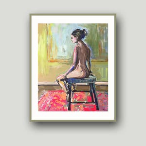 PRINT on Paper/Canvas, "Girl, Figure, Study"