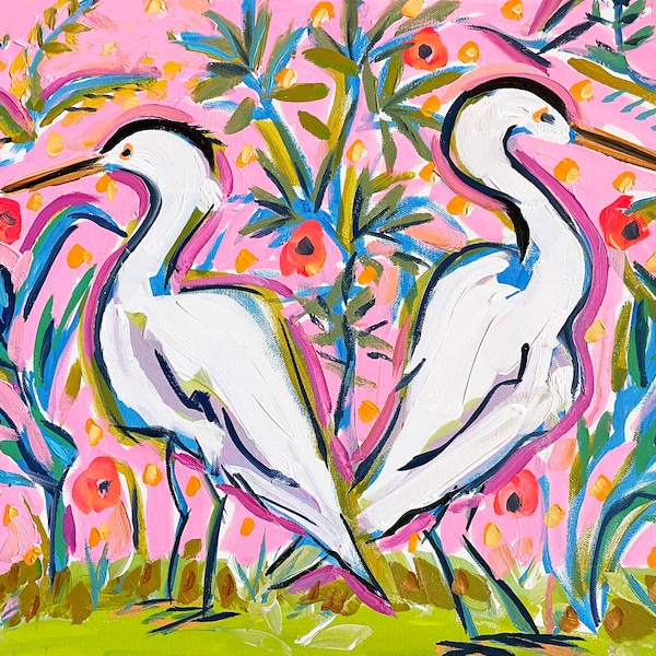 PRINT on Paper or Canvas, "Egrets Joy"