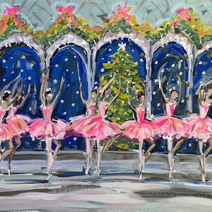 Nutcracker Print on Paper or Canvas, Christmas art "Sugar Plum Fairies"