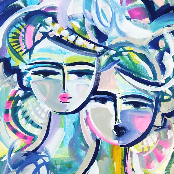 PRINT on Paper or Canvas, "Sisters"