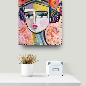 Warrior Girl PRINT, Abstract Faces, Maren Devine, Paper OR Canvas ...