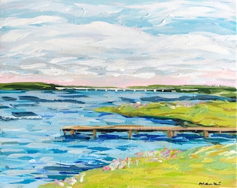 PRINT of Marsh on Paper or Canvas, "Distant Bridge 2"