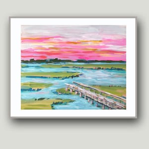 PRINT on Paper or Canvas, Marsh before Nightfall image 5