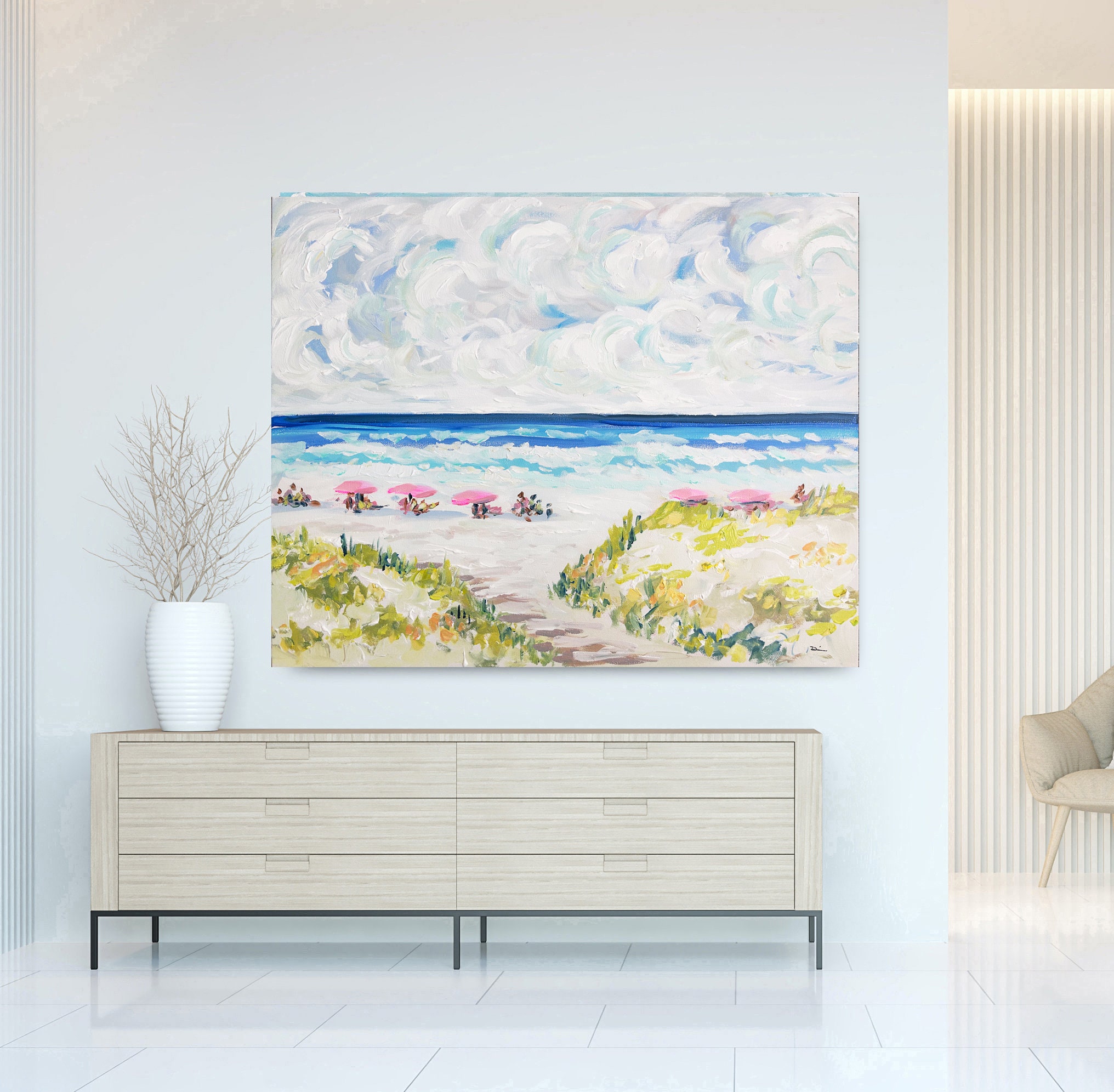 Abstract Beach PRINT on Paper or Canvas, 