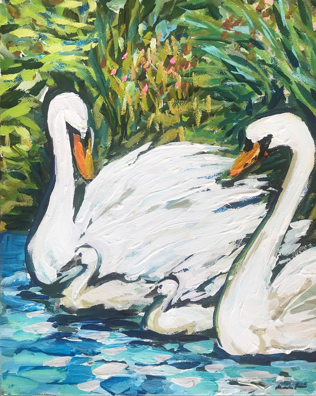PRINT on Paper or Canvas, "swans" - Etsy