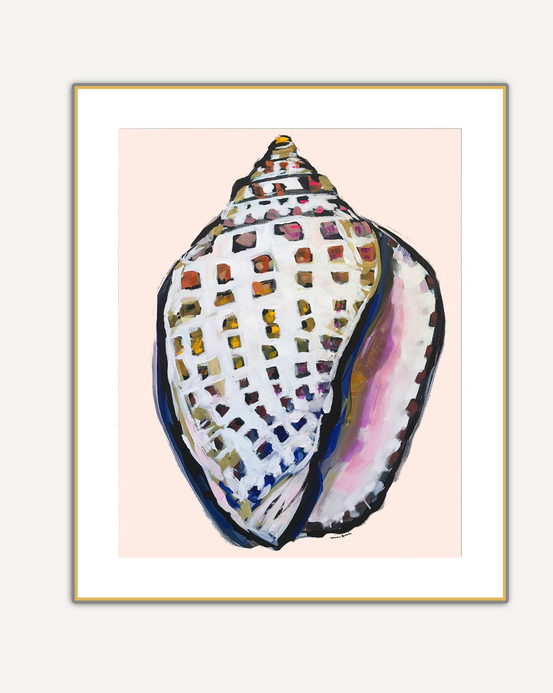 PRINT on Paper or Canvas, "shell 2 on Blush" - Etsy