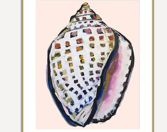 PRINT on Paper or Canvas, "Shell 2 on Blush"