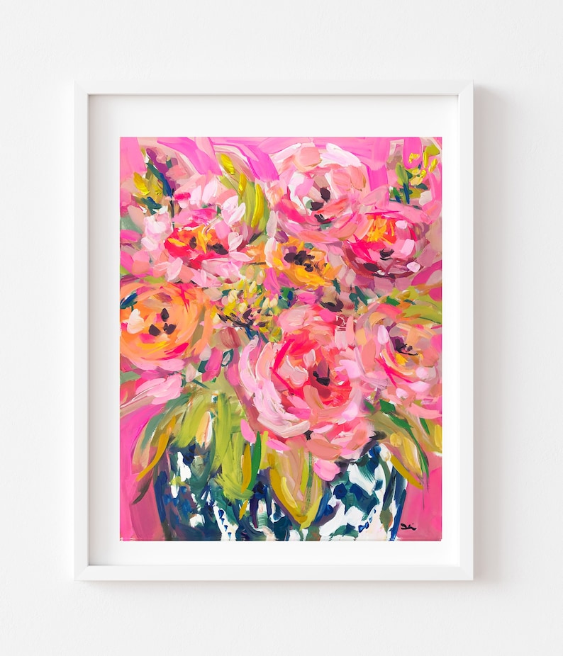 PRINT on Paper or Canvas, Rosa Flowers image 2