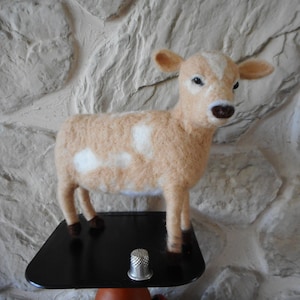 Jersey cow, needle felted cow, cow statue, felted cow, cow ornament, jersey cow gifts