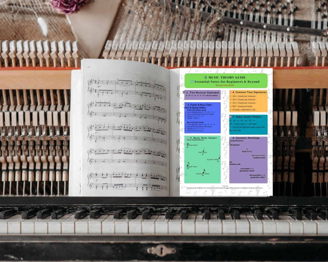 Learning Read Notes Pdf Printable Music Theory Guide Sheet for Beginners – Learn to Read Notes ...