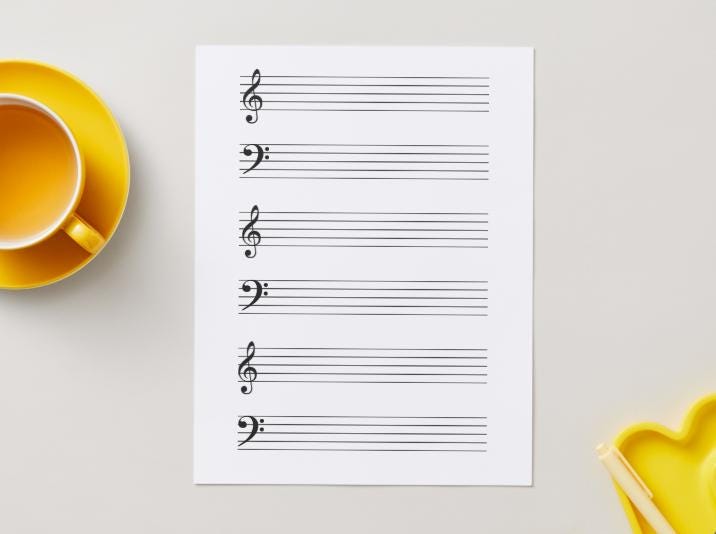 100 Pages Music Staff Paper – Printable Sheet Music – 8.5x11 – Digital ...
