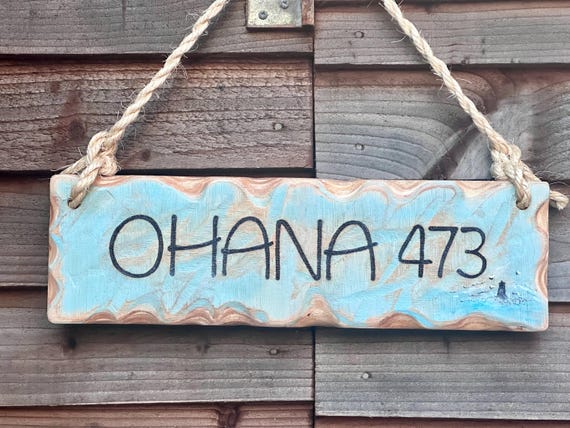 Personalized Beach style HOUSE sign : Handmade Wooden Coastal Decor