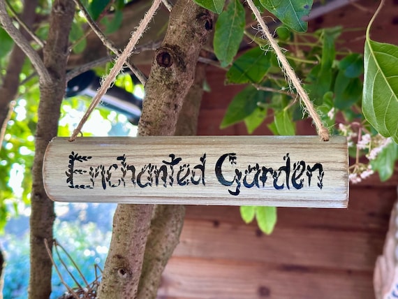 Garden Allotment Sign  * Enchanted Garden  * wooden sign * Handmade in Wales *