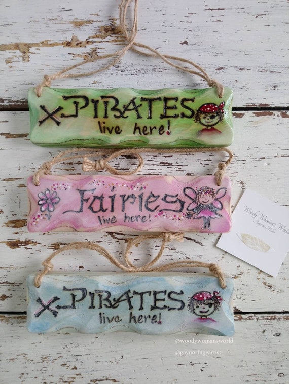 Childrens Room Sign *  Fairy Sign * Pirate Sign * Wooden Sign * Personalised Sign