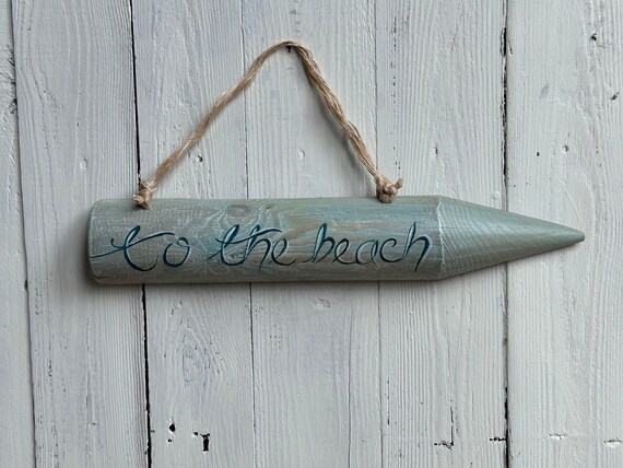 Beach Sign * to the beach  * wooden sign * Handmade in Wales *