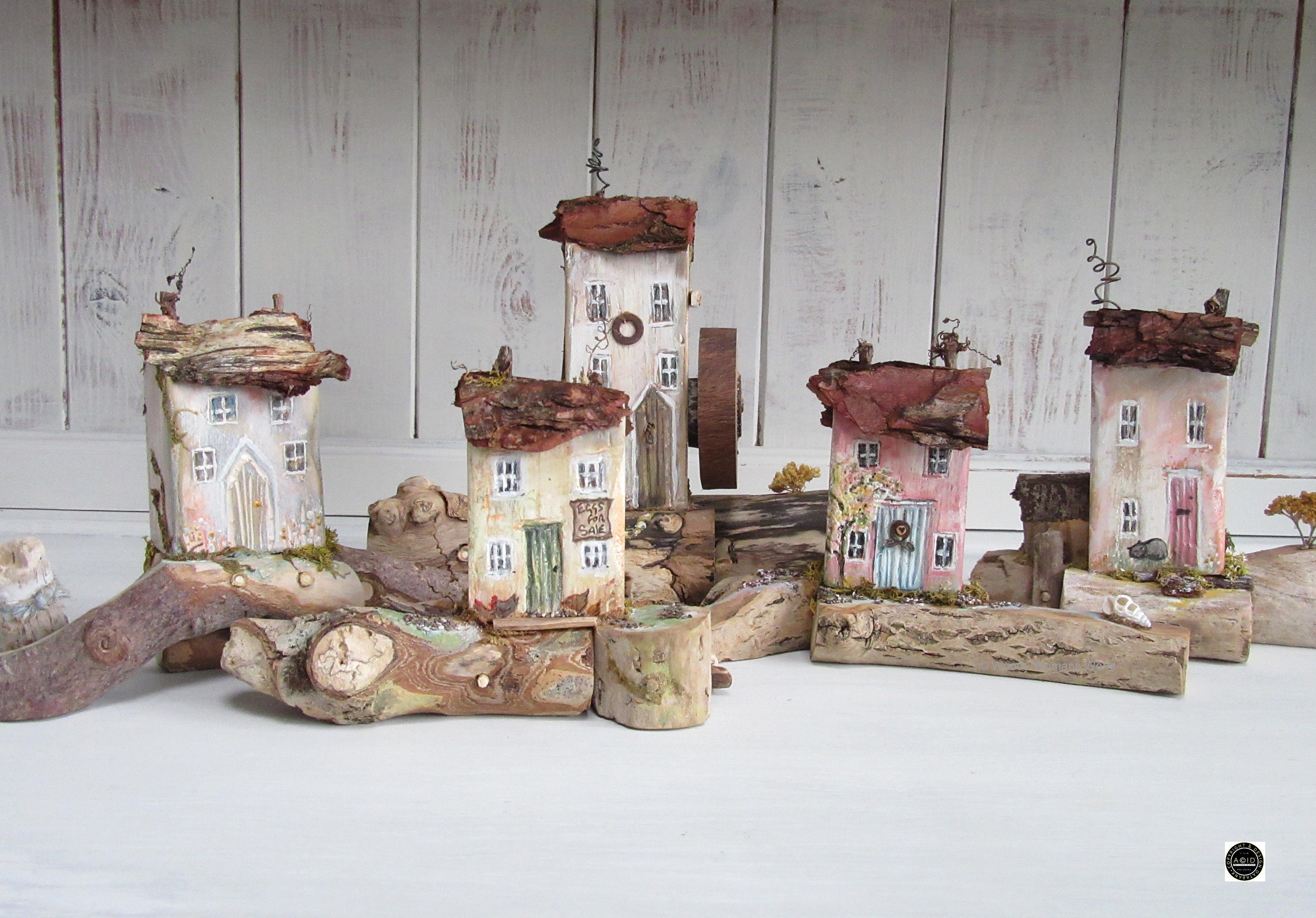 Driftwood * Wooden Cottage * Rustic ornament * Wooden Ornament