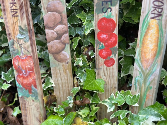 Handmade Seed Markers: Personalised Allotment Sign, Vegan Paint