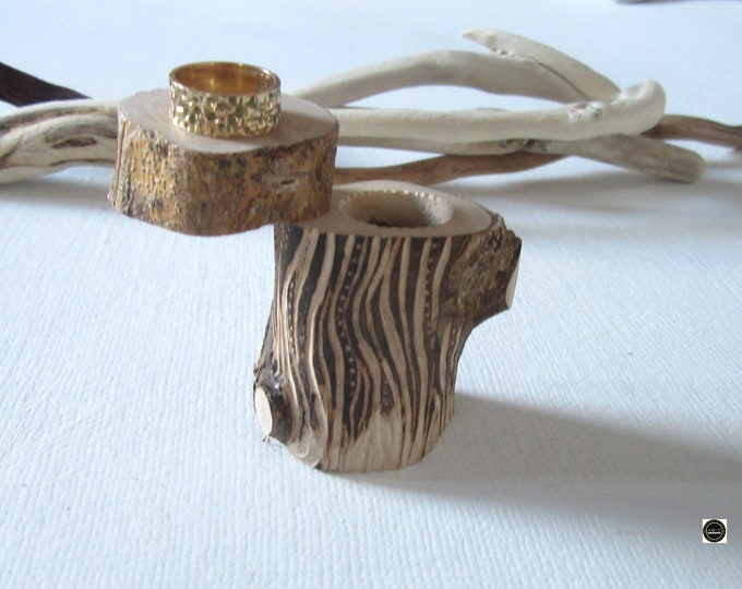 Wedding Ring Box *  Rustic ring box * Carved Box * Wooden Ring Box * Ring Bearer Box * Ring Pot * Handmade in Wales