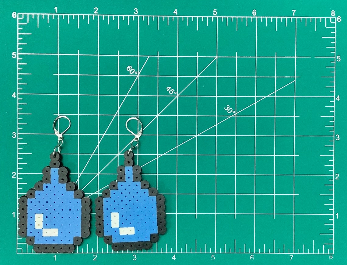 Rain Drop Earrings Perler/fuse Beads Etsy