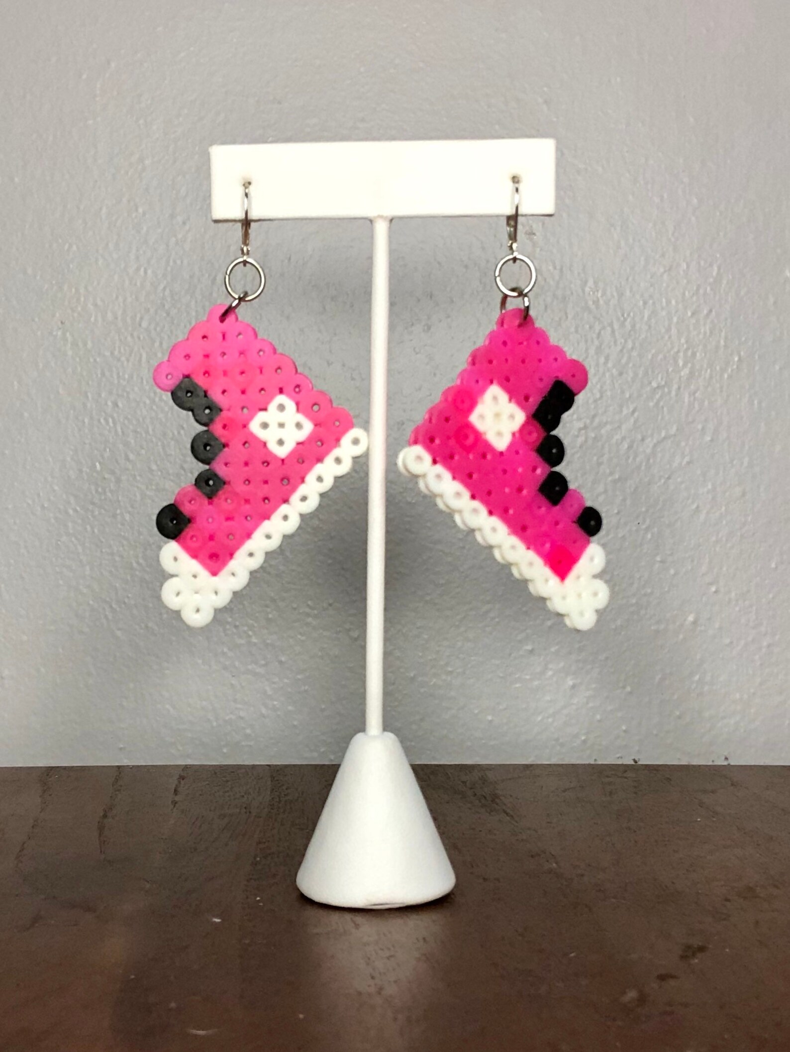 Converse Shoe Earrings Perler/fuse Beads Etsy