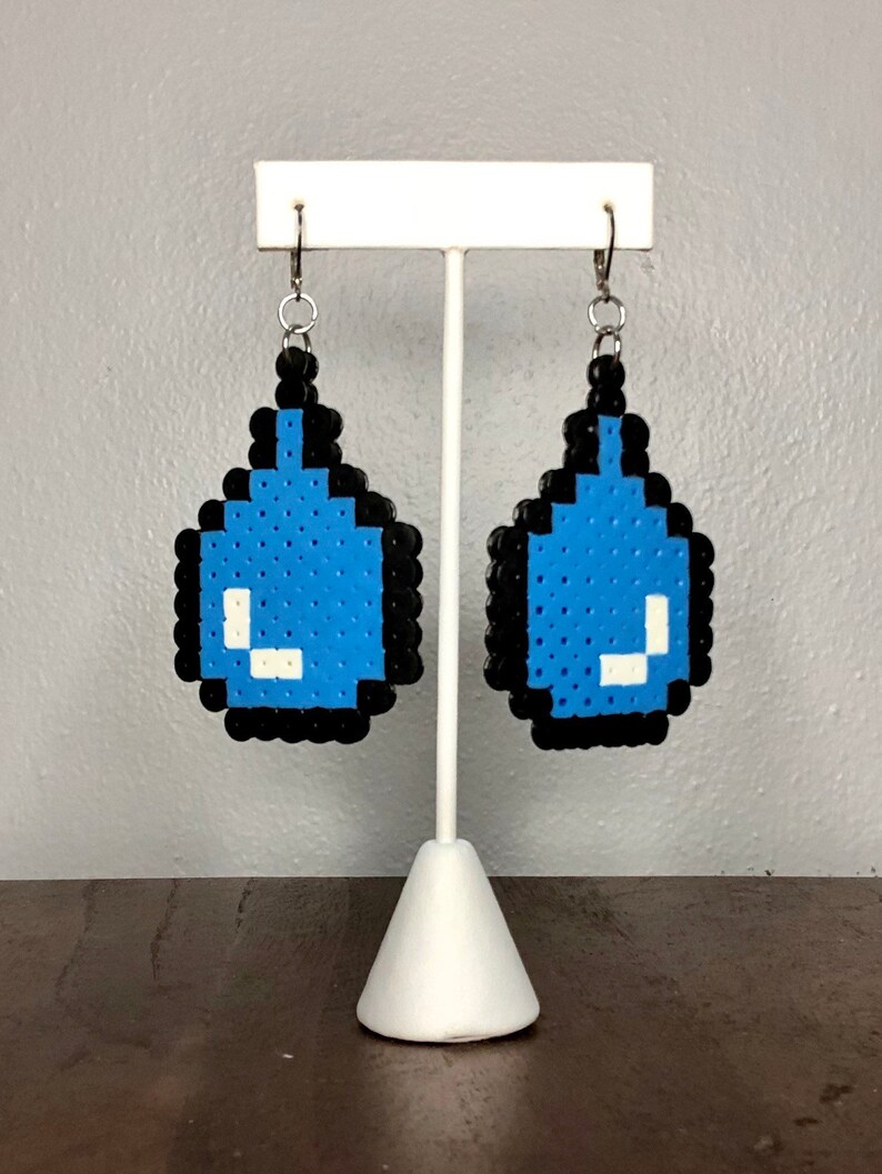 Rain Drop Earrings Perler/fuse Beads Etsy