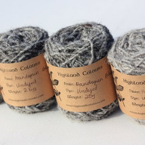 Handspun tapestry weaving singles, Blue Texel cross from raw fleece undyed light smoke greys, tapestry navajo type weaving yarn, 25g