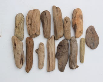 14 x Driftwood pieces, apx 3"-4.5", Scottish wave tumbled reclaimed wood (lot 4c)