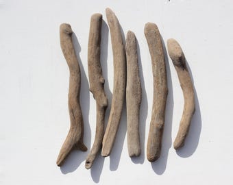 6 x pieces Driftwood, apx. 7.5" - 10", Scottish wave tumbled beach wood, lot (12a)