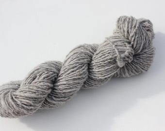 75g Handspun pale smoke grey Shetland yarn, 1 ply single super soft