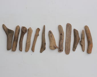 12 x Driftwood pieces, apx 3" - 4.5", Scottish wave tumbled reclaimed wood (lot 1c)