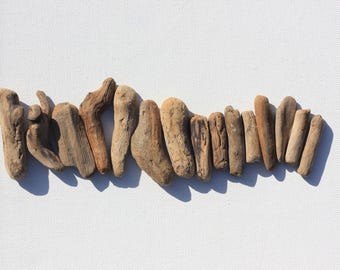 Driftwood pieces x 15, apx. 2"-3", Scottish wave tumbled reclaimed wood, lot 1a