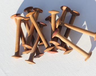 Vintage French rosewood delicate small bobbins, approx 60mm x 15mm (2.5" x 1/2") (bobbin style #2)