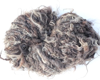 25g Handspun Hebridean lock yarn, rustic grey & brown, apx. 4.5m (5.5yd) per 25g (#32)