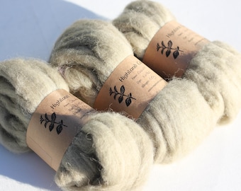 50g Nettle plant dyed CHEVIOT roving, natural khaki olive green, handspinning or felting