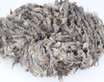 25g Handspun Shetland natural greys, bulky lock yarn (#45)