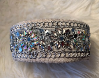 Silver Crystal Pet Collar