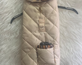 Beige Padded waterproof Dog Coat