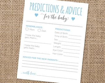 Predictions & Advice for the Baby Cards | Baby Shower