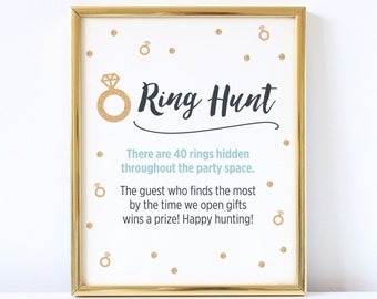 Ring Hunt Bridal Shower Game Sign | Rings & Frame Not Included