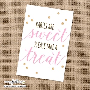 Babies are Sweet, Please take a Treat Sign | Baby Shower | Candy Bar | Treat Bar | Dessert Table