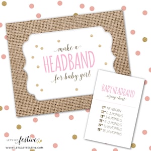 Headband Station Sign Set | Baby Shower | First Birthday | Make a Headband | DIY
