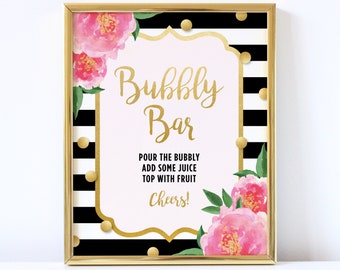 Bubbly Bar Sign | Bridal Shower | Bachelorette Party | Mimosa Bar Sign