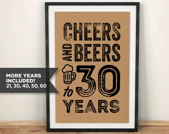 Cheers & Beers Birthday Sign