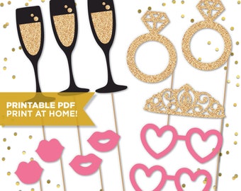 Bachelorette Party Photo Booth Props Set of 12 DIGITAL