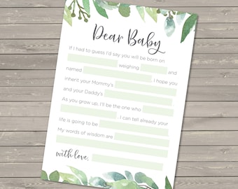 Dear Baby Game Cards | Baby Shower