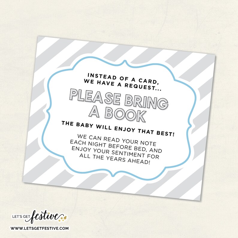 Baby Shower Book Card Baby Shower Please Bring a Book Etsy