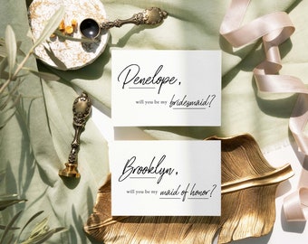 Bridesmaid Proposal Card Template | Editable - Instant Download | Bridal Party Cards